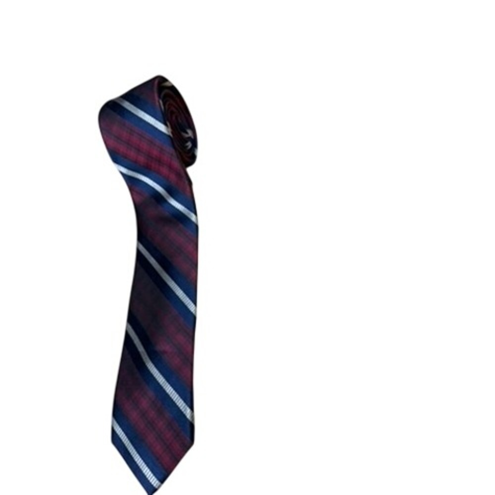 "Black Brown 1826" Silk Burgundy Blue Stripe Classic Men's Rep Tie Preppy Class - Picture 2 of 9